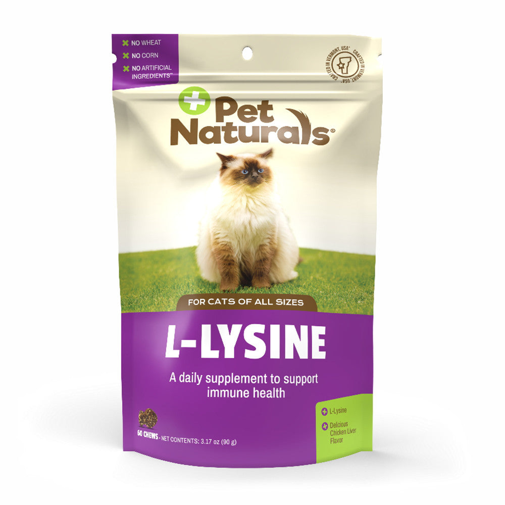 Pet Naturals L-Lysine Chicken Liver Flavored Chews For Cats, 60 Ea