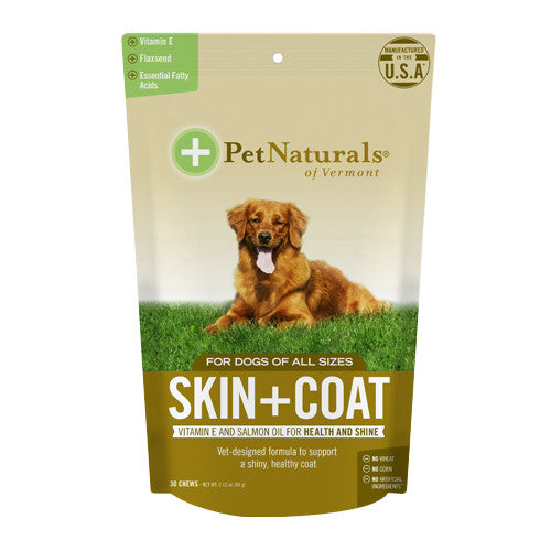 Pet Naturals of Vermont Skin and Coat For Dogs Supplement Chews, 30 Ea