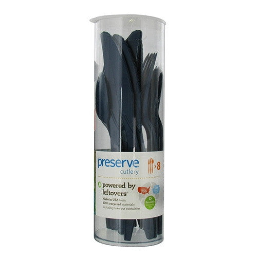 Preserve Cutlery On The Go Mid Night Blue, 100% Recycled Plastic - 24 Pieces