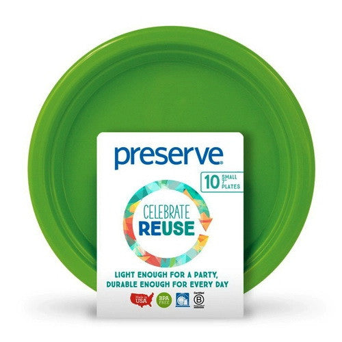 Preserve On The Go Plates Small, Green Apple, 10 Ea