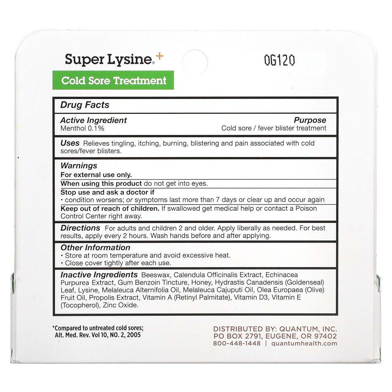 Quantum Health Super Lysine Plus Cold Sore Treatment, 0.75 Oz