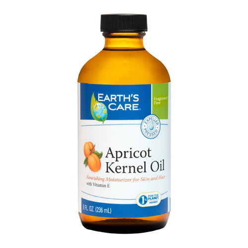 Earths Care Apricot Kernel Oil With Vitamin E, Fragrance Free, 8 Oz