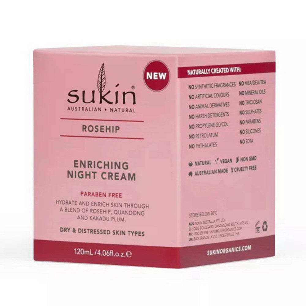 Sukin Rosehip Enriching Night Cream, 4.06 Oz