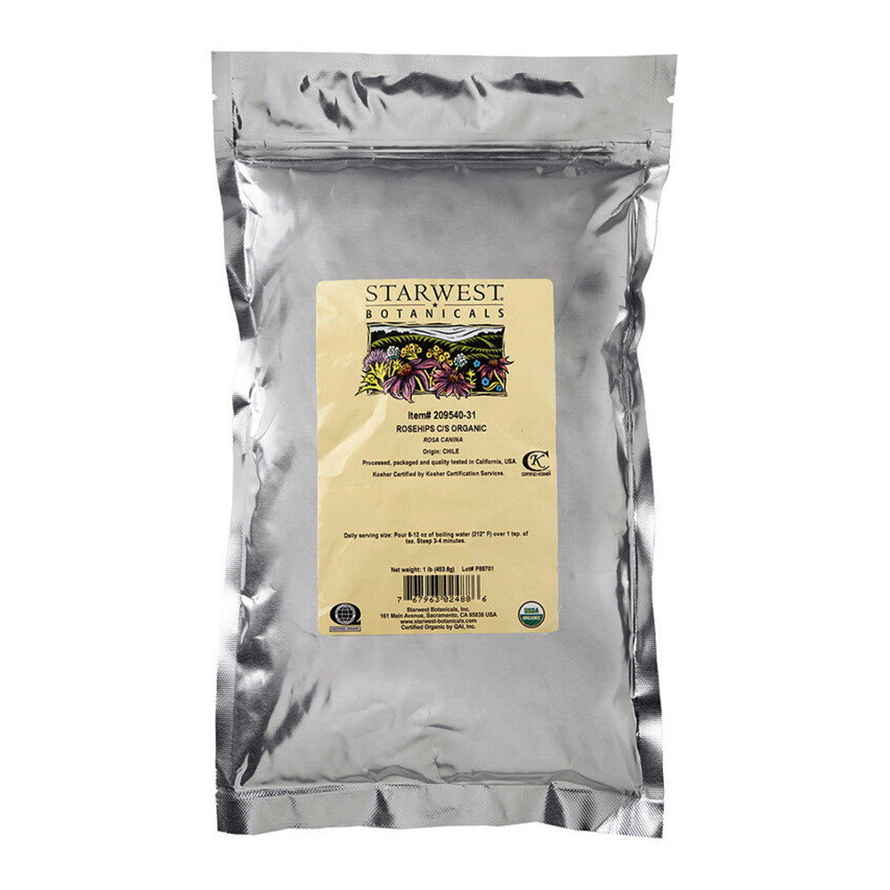 Starwest Botanicals Organic Rosehips Cut Seedless, 1 Lb