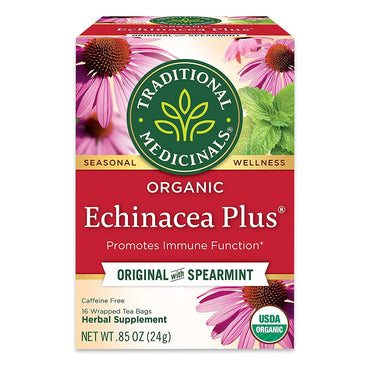 Traditional Medicinals Organic Echinacea Plus Herbal Tea, Caffeine Free, 16 Ea