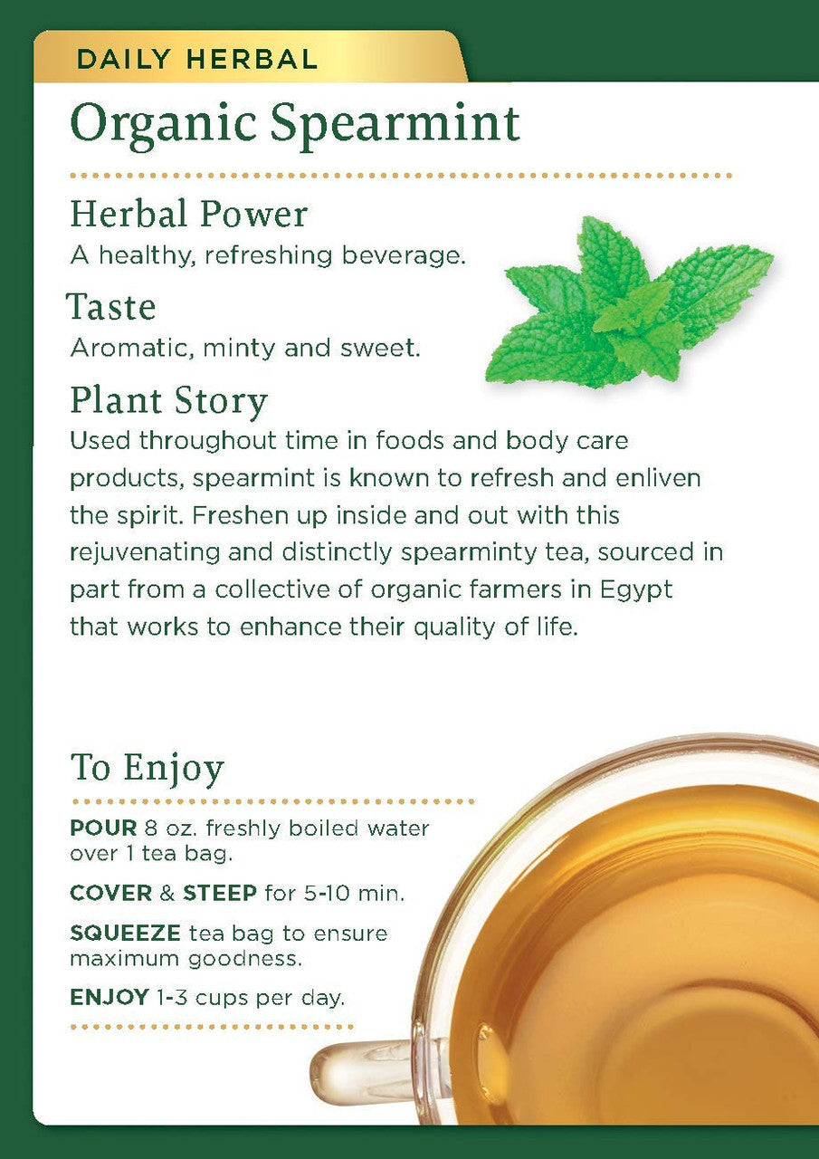 Traditional Medicinals Caffeine Free Organic Spearmint Herbal Tea Bags, 16 Ea