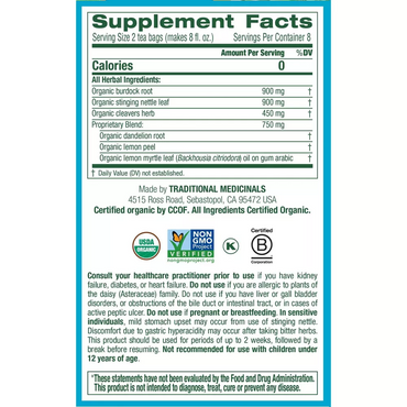 Traditional Medicinals Everyday Detox Herbal Tea Bags, Lemon, 16 Ea