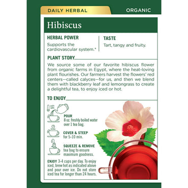 Traditional Medicinals Organic Herbal Tea, Hibiscus, 16 Ct