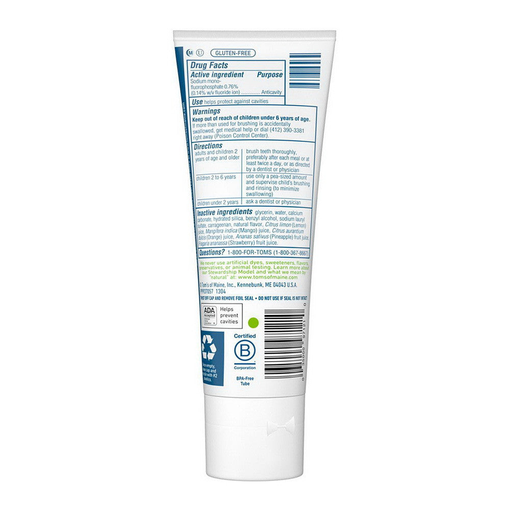 Tom's of Maine Anticavity Fluoride Children's Toothpaste Outrageous Mango, 5.1 Oz