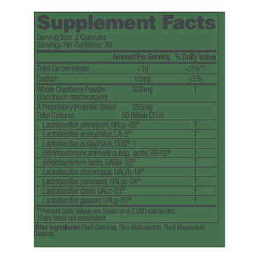 UP4 Probiotics Womens Supplement with Cranberry DDS1 Vegetarian Capsules, 60 Ea