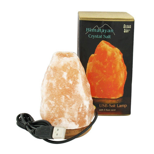 Himalayan Crystal Salt USB Salt Lamp by Aloha Bay, 4 Inches