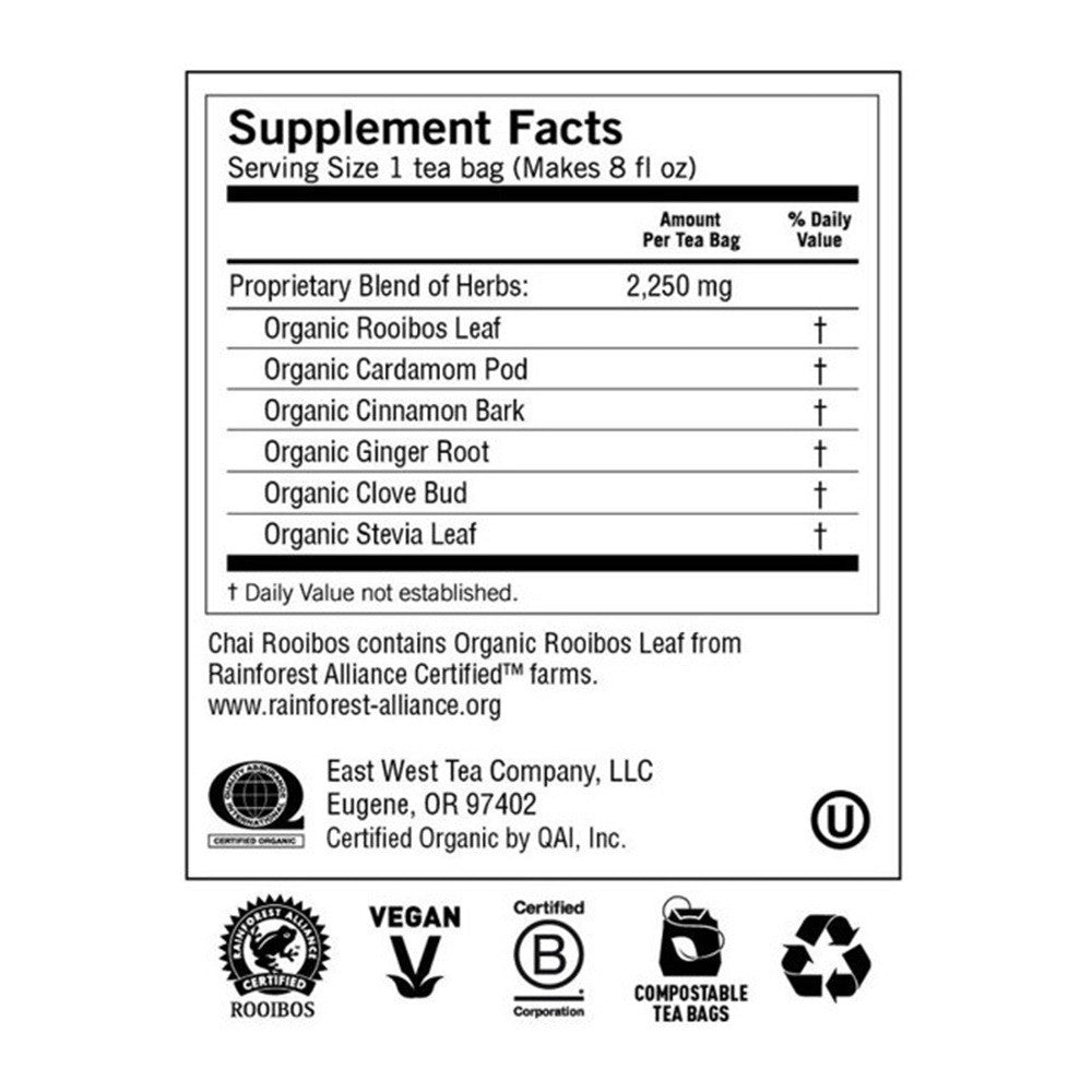 Yogi Chai Rooibos Herbal Supplement Tea Bags - 16 Ea