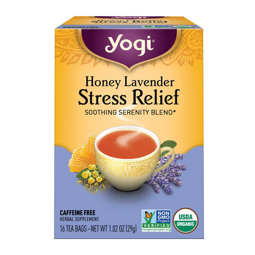 Yogi Tea Stress Relief Tea, Honey Lavender, Caffeine Free, 16 Tea Bags