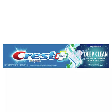 Crest Complete Whitening Fluoride Toothpaste Plus Deep Clean Effervescent Mint, 5.4 Oz