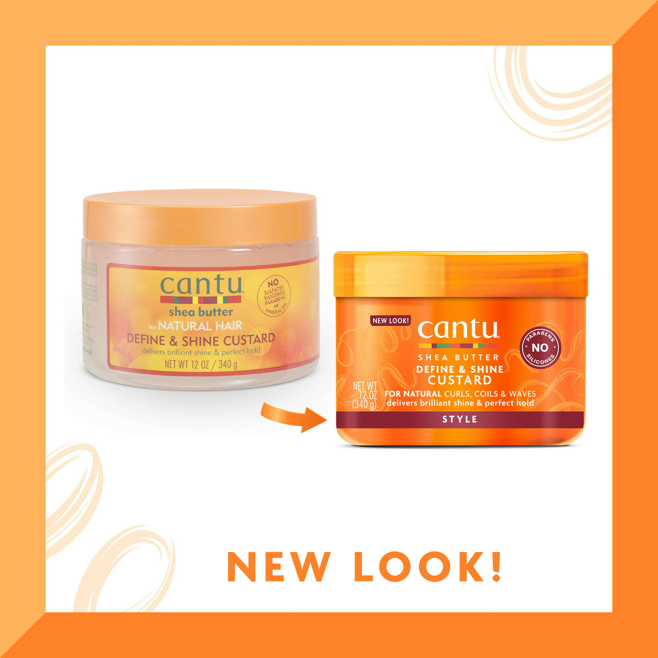 Cantu Shea Butter Define And Shine Custard For Natural Hair, 12 Oz