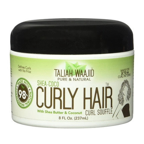 Taliah Waajid Pure and Natural Shea Coco Curly Hair, Curl Souffle Jar, 8 Oz