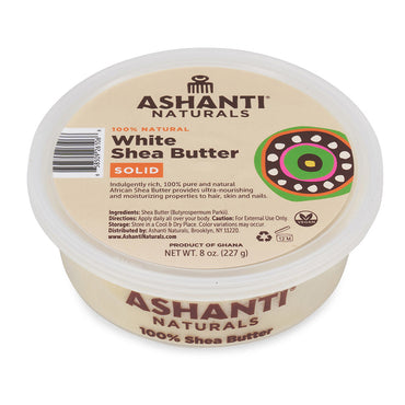 Ashanti Naturals White Whipped Raw Shea Butter Moisturizer Cream, 8 Oz