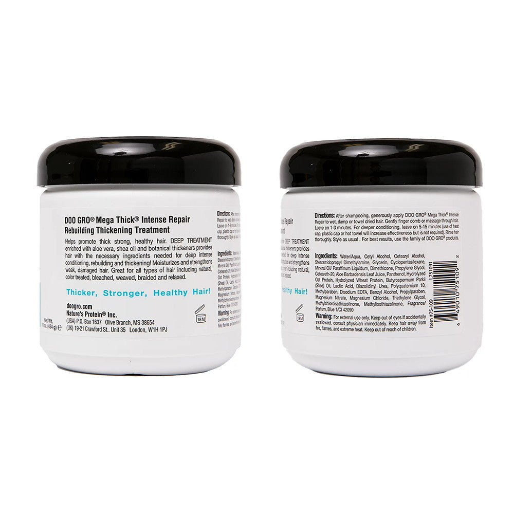 Doo Gro Mega Thick Intense Repair Rebuilding Hair Thickening Treatment, 16 Oz