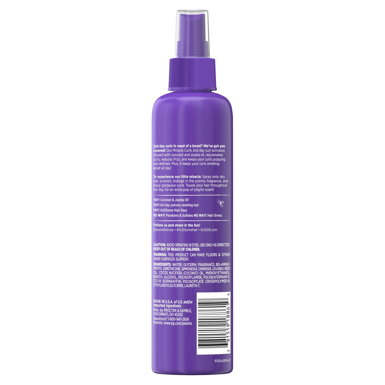 Aussie Miracle Curls 2nd Day Curl Activator Spray Gel, 8.5 Oz