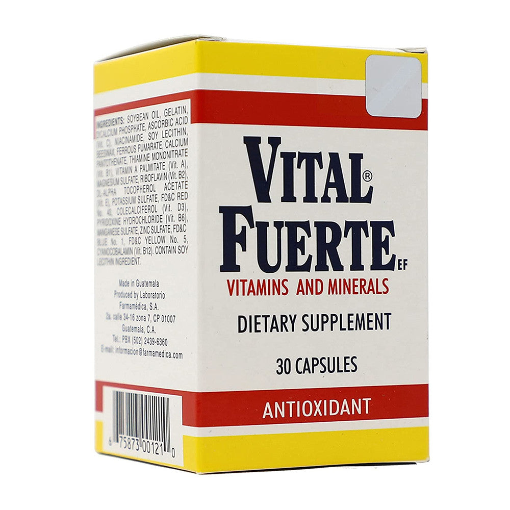 Vital Fuerte Vitamins And Minerals Capsules, Antioxidant, 30 Ea