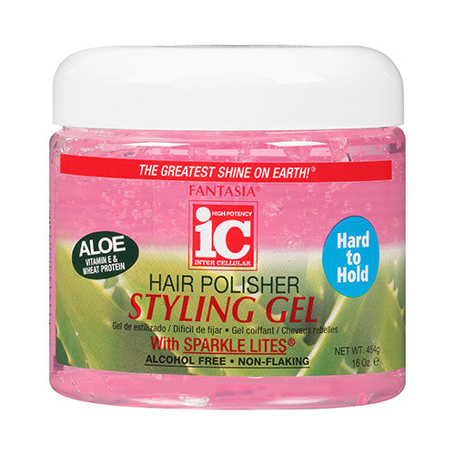 Fantasia Hair Polisher Styling Gel with Sparkles Lites, Hard to Hold, 16 Oz