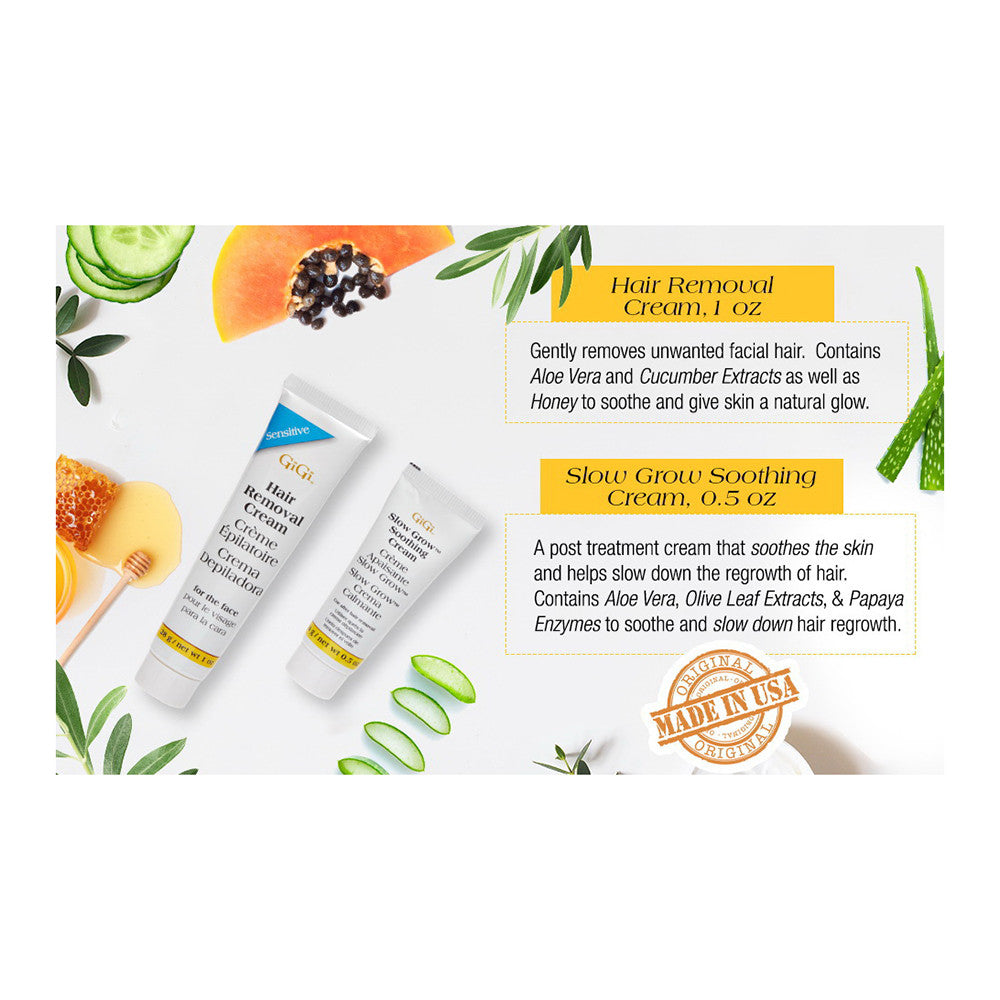 Gigi Facial Hair Removal Cream Plus Calming Balm Set, 1 Ea
