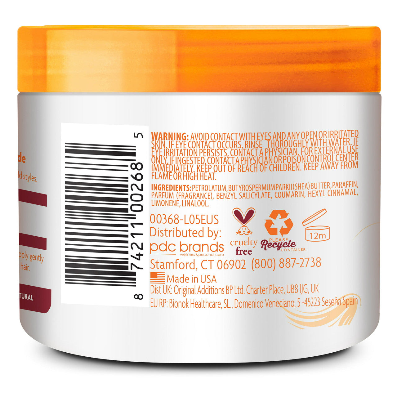 Cantu Shea Butter Hair Dressing Pomade Moisturizing Formula For All Hair Types, 4 oz