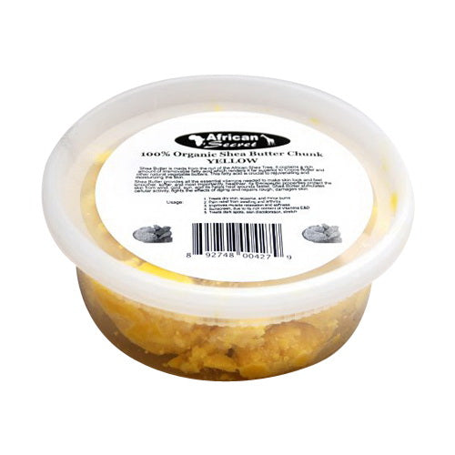 African Secret Shea Butter Chunk Yellow For Skin, 8 Oz