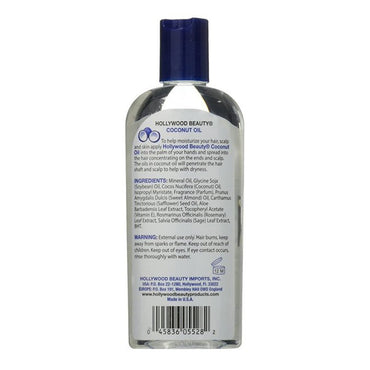 Hollywood Beauty Coconut Oil Moisturizes Hair and Skin, 8 Oz