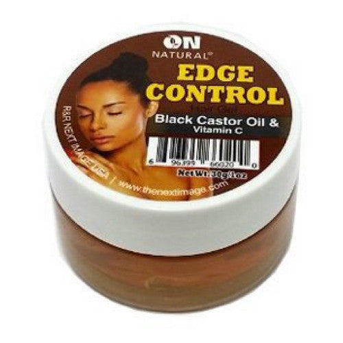 On Organic Natural Edge Control Black Castor Oil and Vitamin E Hair Gel, 1 Oz