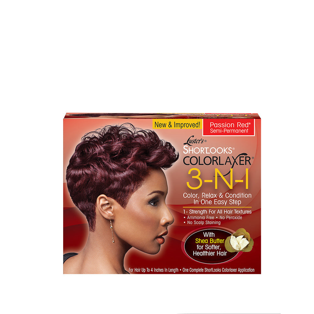 Lusters Short Hair Colorlaxer Kit, 3 In 1 Passion Red, 1 Ea