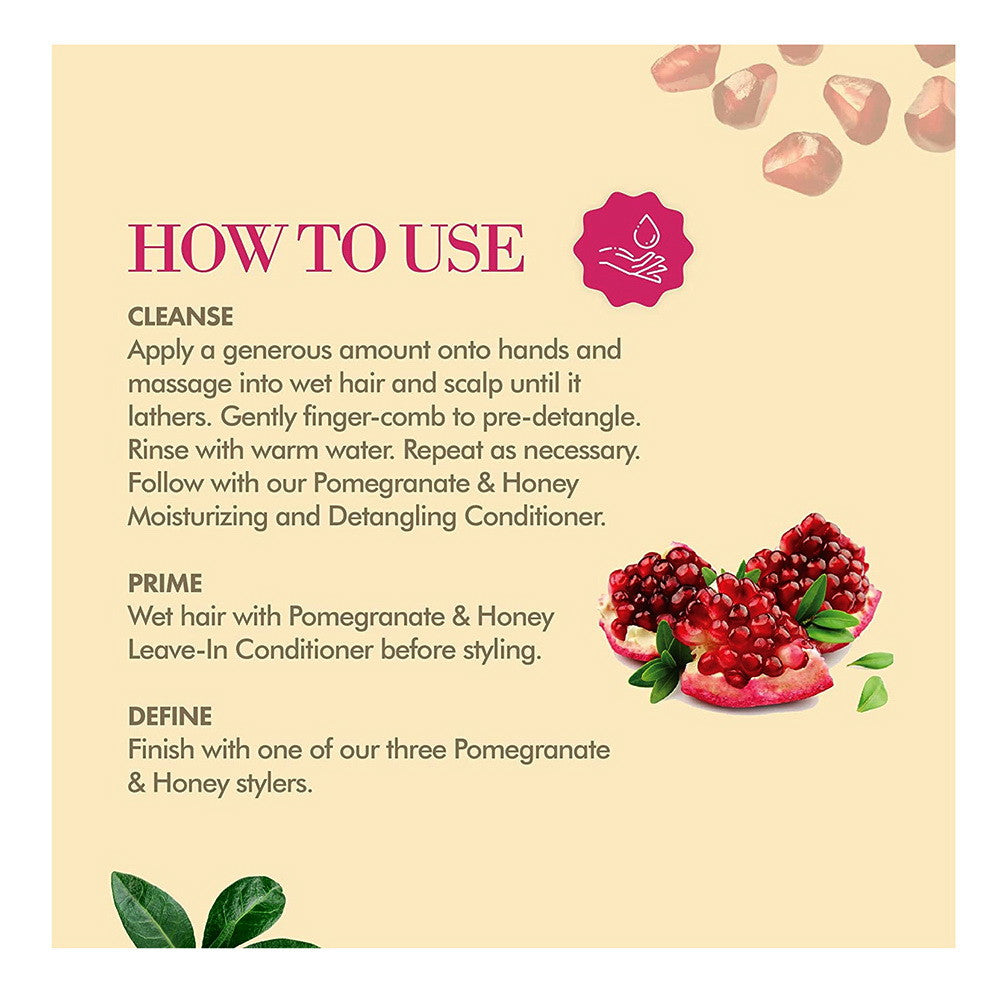 Mielle Organics Pomegranate & Honey Moisturizing and Detangling Shampoo, 12 Oz
