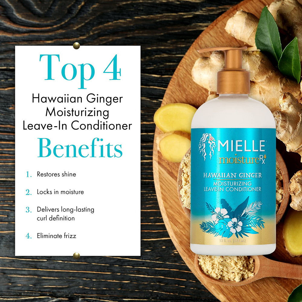 Mielle Organics Moisture Rx Leave In Conditioner, Hawaiian Ginger, 12 Oz