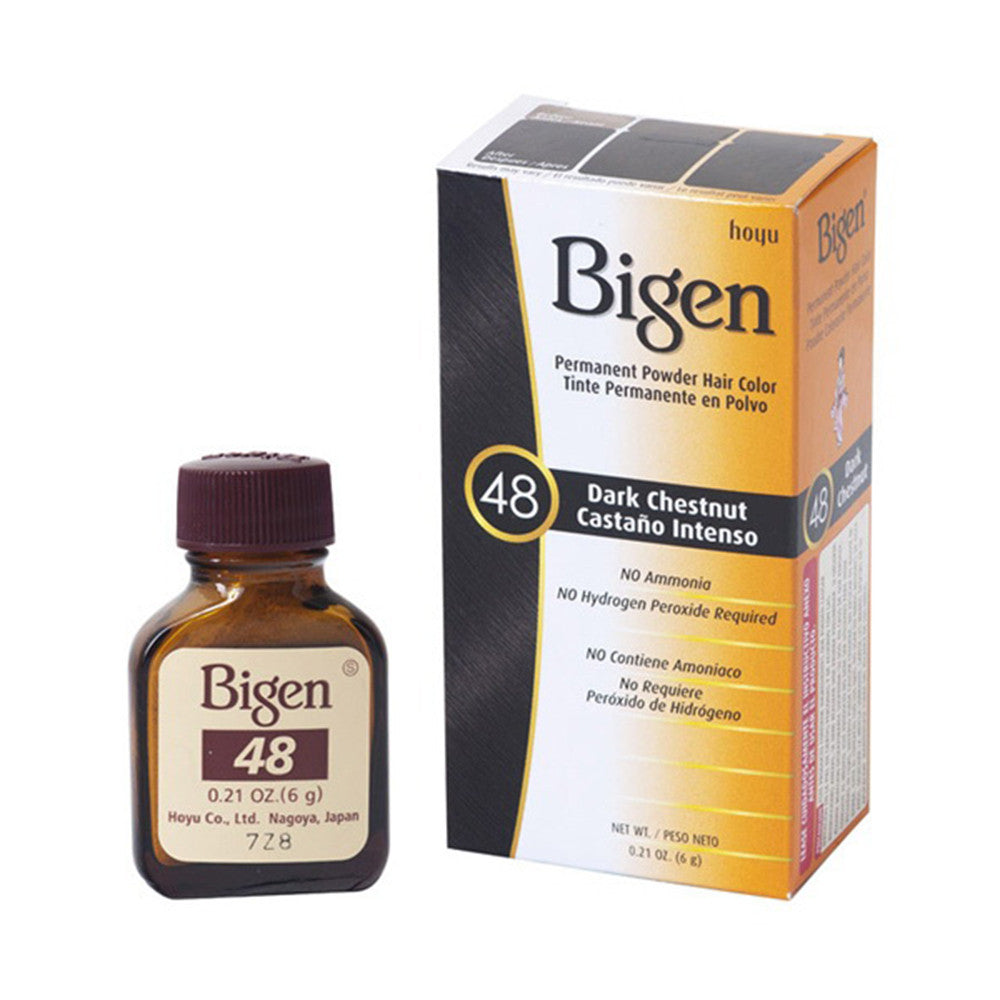 Bigen Permanent Powder Hair Color 48 Dark Chestnut, 1 Ea