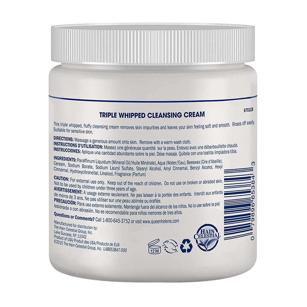 Queen Helene Triple Whipped Professional Cleansing Cream Removes Skin Impurities, 15 oz