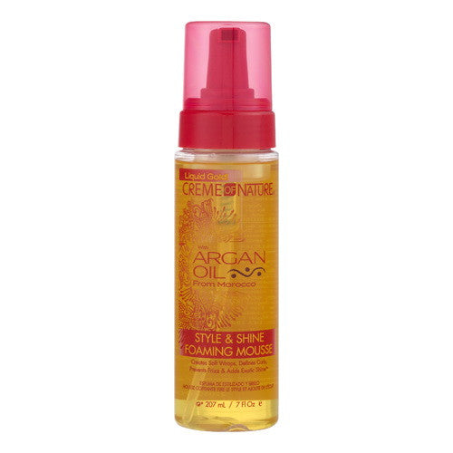 Style And Shine Foaming Mousse With Argan Oil From Morocco By Creme of Nature, 7 Oz