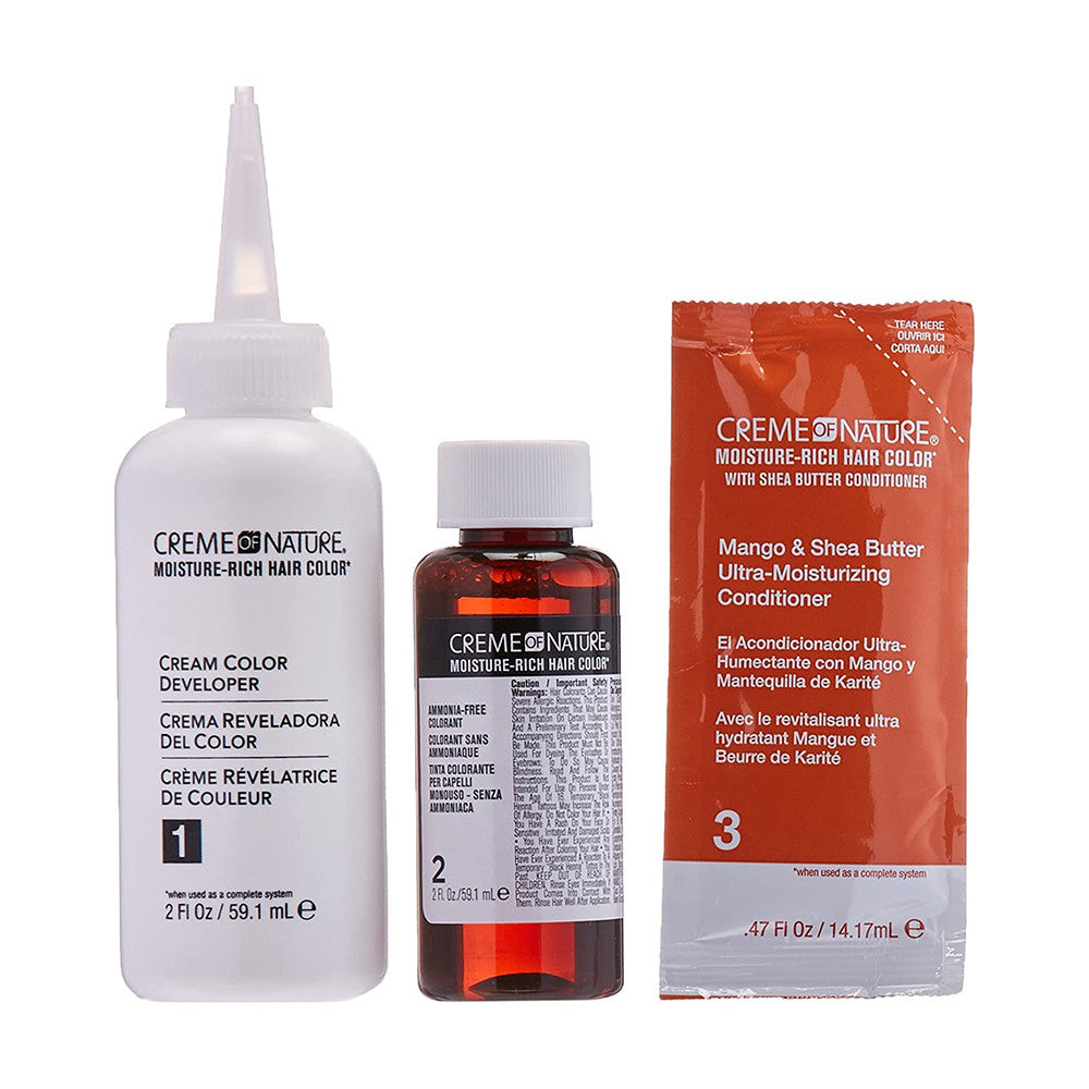 Creme Of Nature Moisture Rich Liquid Hair Color Kit, C10 Jet Black, 1 Ea