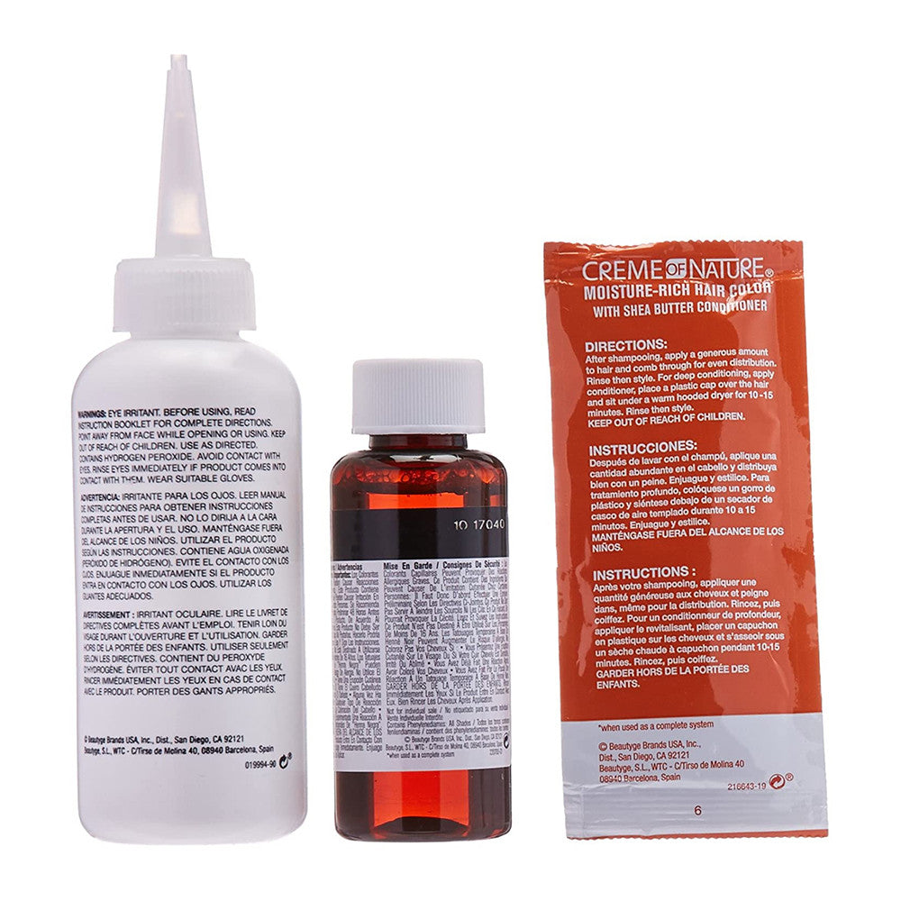 Creme Of Nature Moisture Rich Liquid Hair Color Kit, C10 Jet Black, 1 Ea