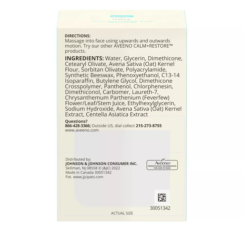 Aveeno Calm and Restore Oat Gel Moisturizer Unscented, 1.7 Oz