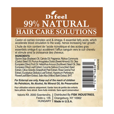 Difeel 99% Natural Hair Care Solutions, Pro-growth, 2.5 Ounce