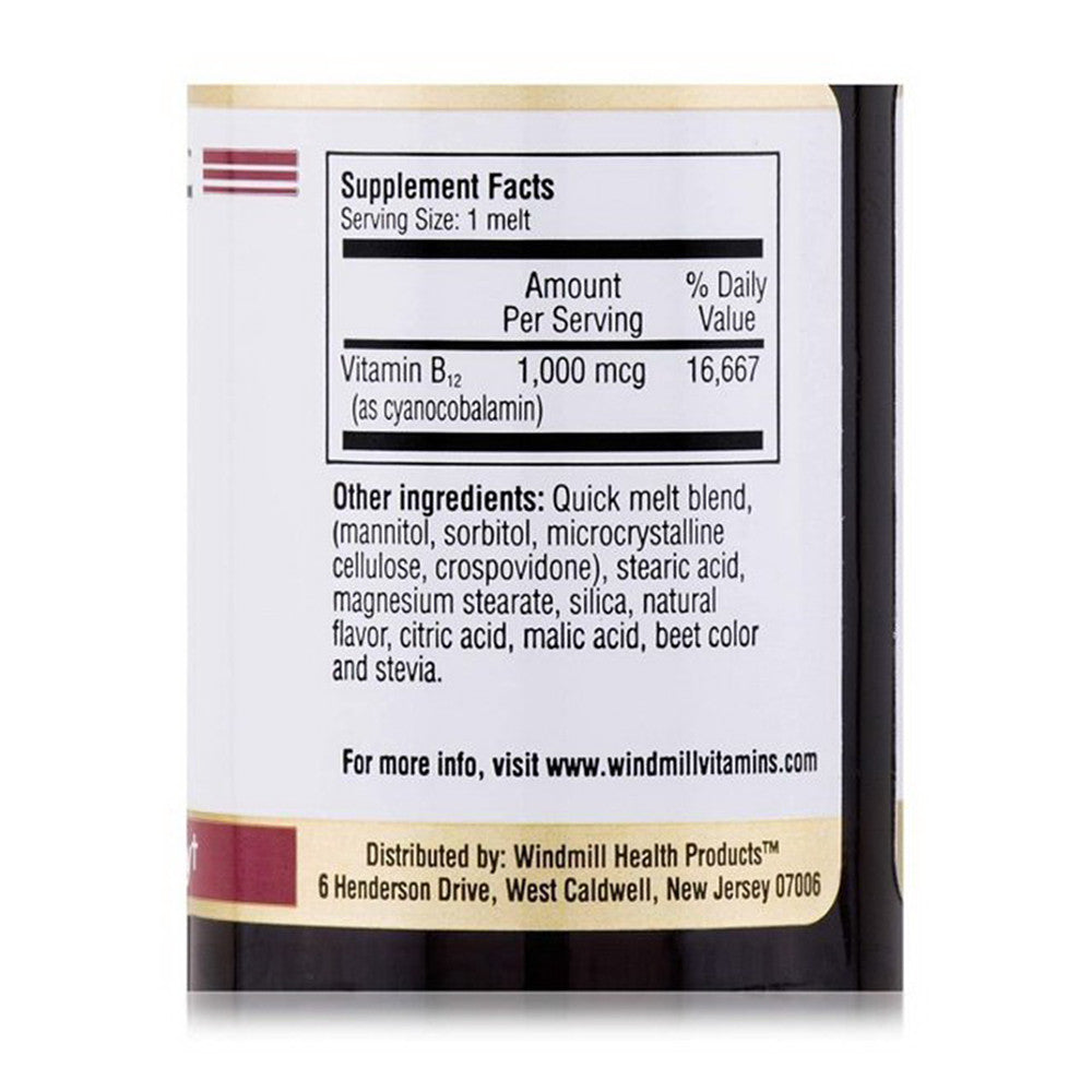 Windmill Sublingual Vitamin B-12 1000 Mcg Dietary Supplement Tablets - 100 Ea