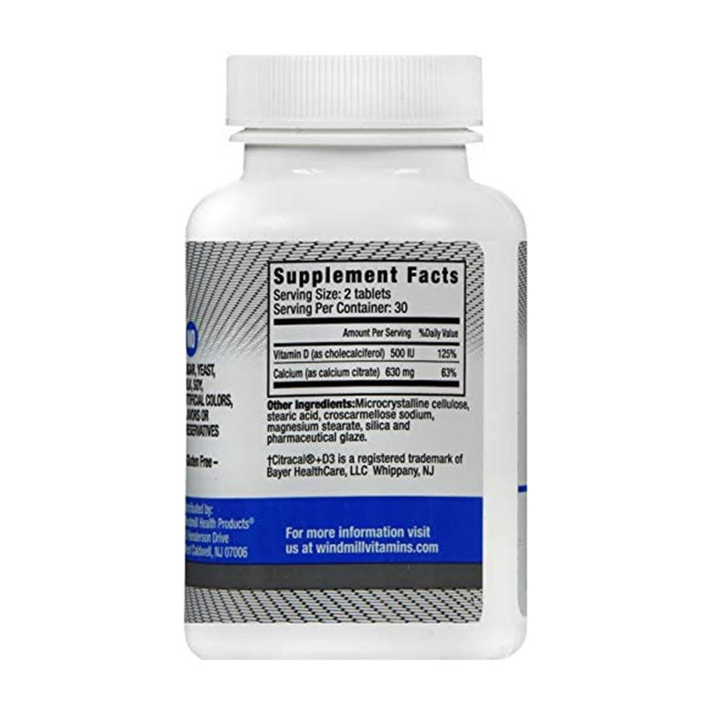 Calcium Citrate Plus Vitamin D Tablets By Windmill - 60 Ea