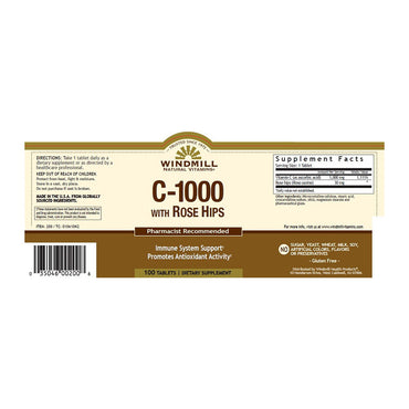 Windmill Natural Vitamin C 1000 Mg With Tablets - 100 Ea