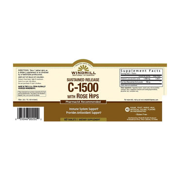 Windmill Natural Vitamin C 1500 Mg With Tablets - 60 Ea