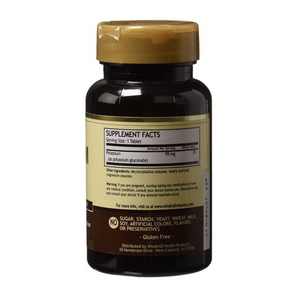 Windmill Potassium As Gluconate 99 Mg Tablets - 100 Ea