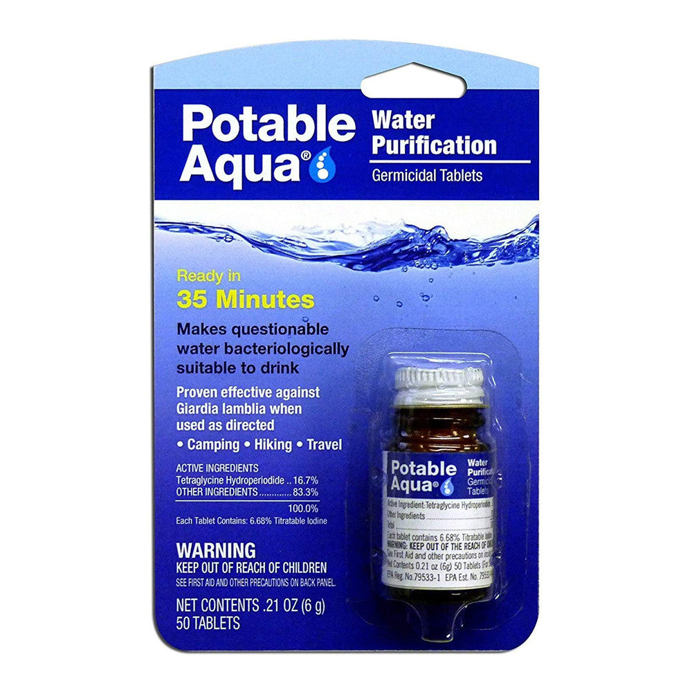 Potable Aqua Water Treatment Tablets, 50 Ea