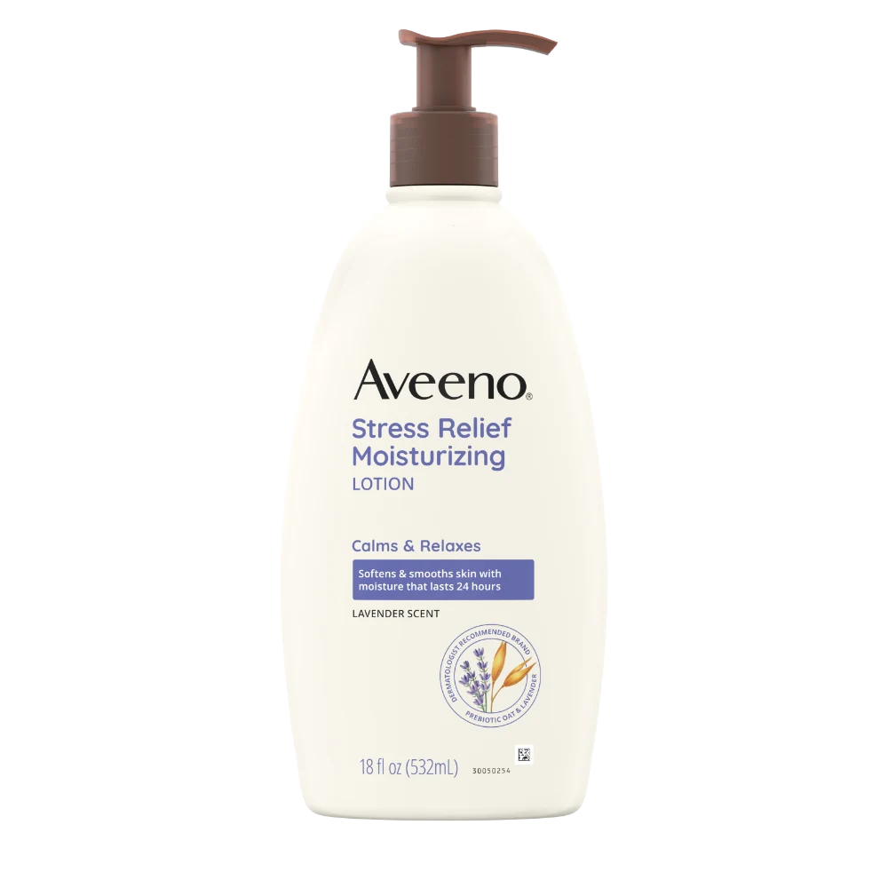 Aveeno Stress Relief Moisturizing Body and Hand Lotion Lavender, Chamomile And Ylang-Ylang, 18 Oz