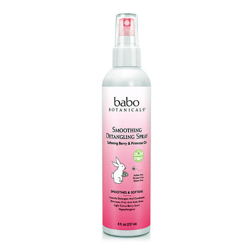 Babo Botanicals Smoothing Detangling Spray With Berry And Primrose Oil, 8 Oz