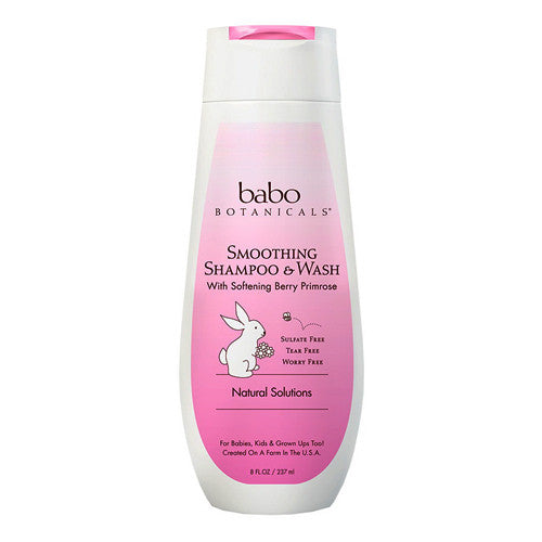 Babo Botanicals Smoothing Hair Shampoo And Wash With Softening Berry Primrose, 8 Oz