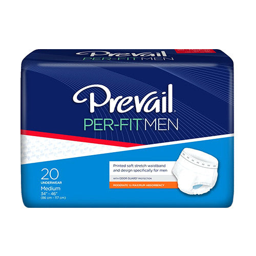 Prevail Per-Fit Men Underwear Medium, Fits 34 Inc - 46 Inc Waist, 20 Ea, 4 Pack
